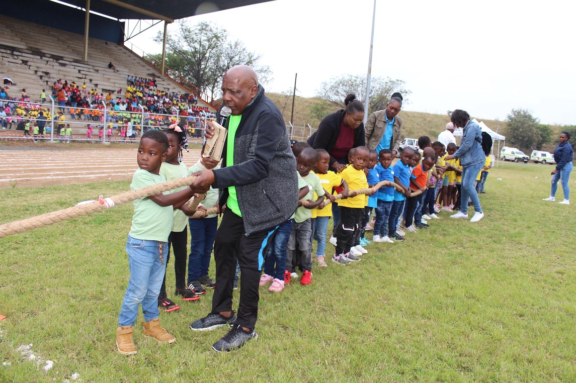Junior Dipapadi held at Lulekani Stadium in Ba-Phalaborwa in commemorating International Nelson Mandela Day with 500 children from Early Childhood Development Centres participating in different sporting activities. 
